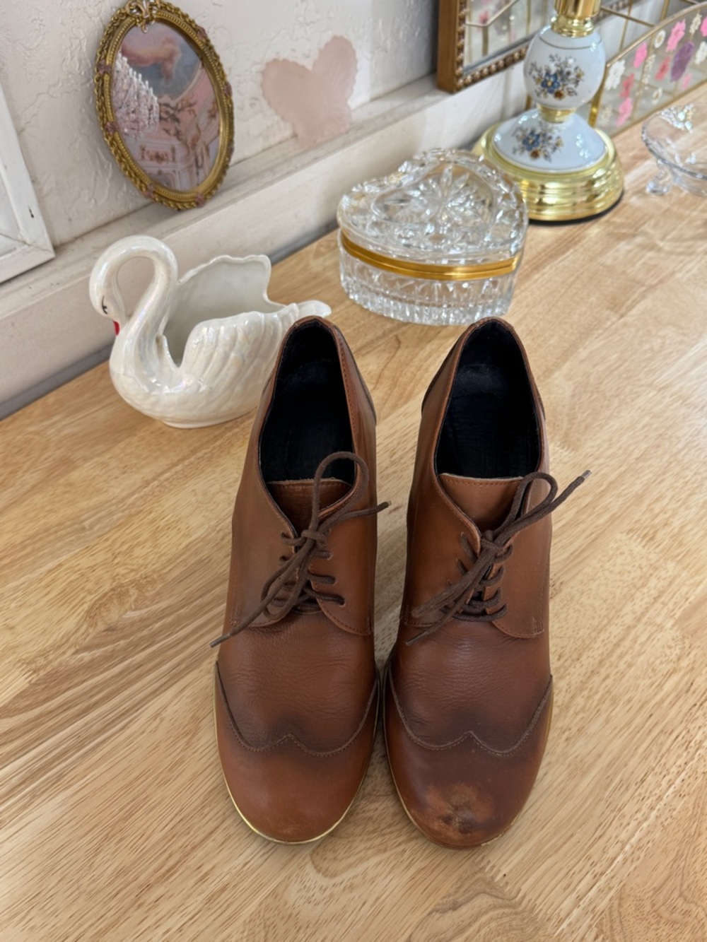 Vintage Miz Mooz Barcelona Collection Brown Leather Oxford Pumps Size 40.5 - 9.5 - Picture 7 of 13